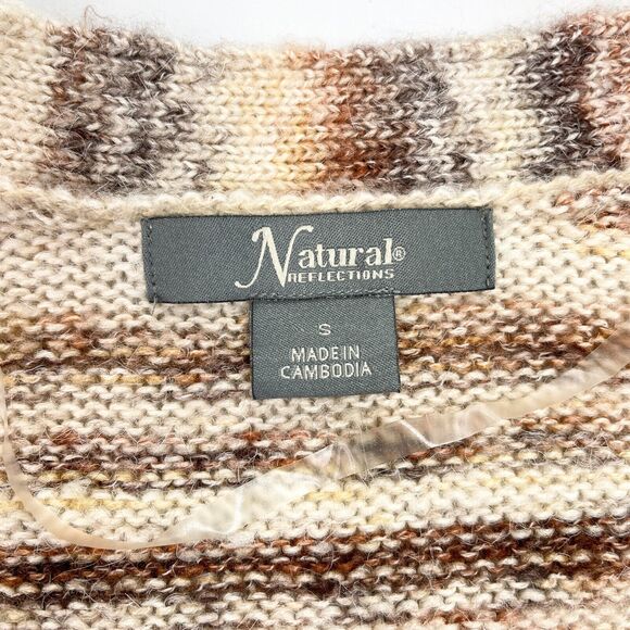Natural Reflections Cardigan Sweater Womens Small Open Hippie 70s‎ Vibe Woodsy - Picture 6 of 8